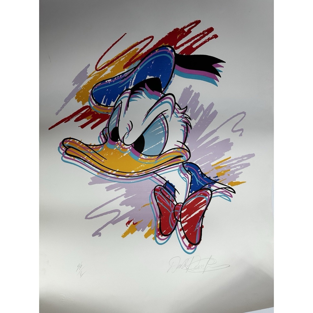 Disney Donald Duck Signed Dick Duerrstein Limited‎ Edition Lithograph Art Print